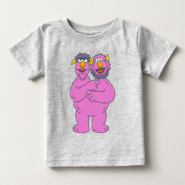 Camiseta Monstro de Duas Cabeças da Rua Sésamo (Frente)