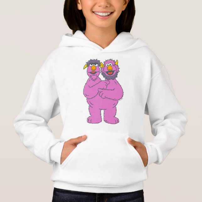 Camiseta Monstro de Duas Cabeças da Rua Sésamo (Frente)