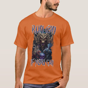 Camiseta Monstro de Filme de Terror Assustador Corre Se Voc
