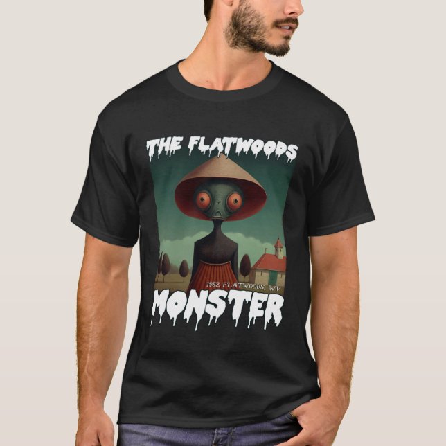 Camiseta Monstro de Flatwoods Braxie 1952 Críptido Alieníge (Frente)