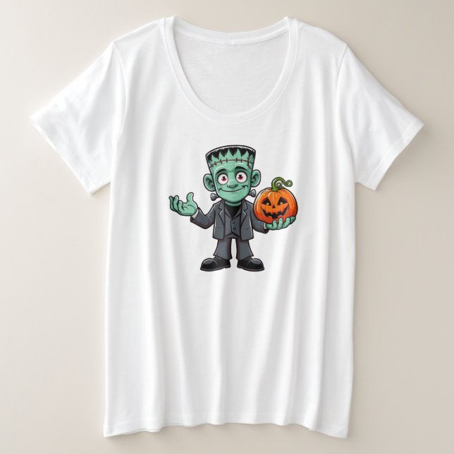 Camiseta Monstro de Frankenstein de desenho animado fofo (Frente do Design)