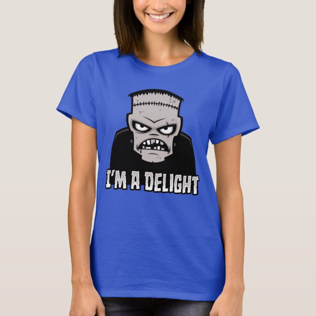 Camiseta Monstro de Frankenstein Deliciosamente Mal-Humorad (Frente)
