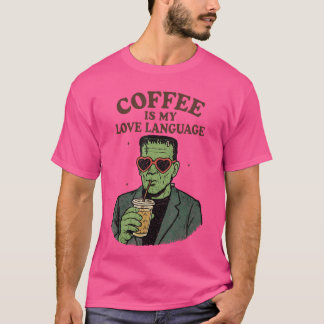 Camiseta Monstro de Frankenstein engraçado amante do café é