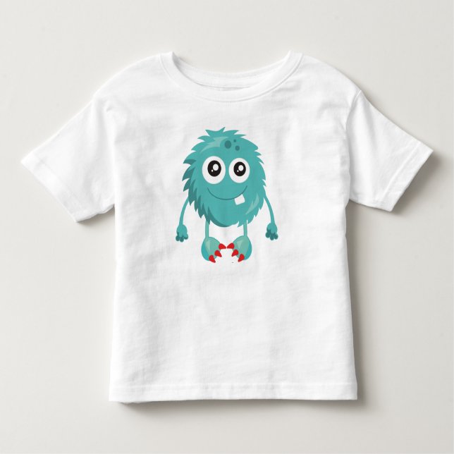 Camiseta Monstro de Furtos, Monstro Azul, Monstro Bonito, B (Frente)