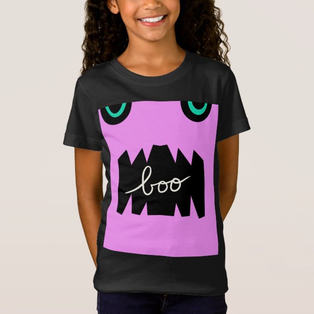 Camiseta Monstro de Halloween Dentes Enormes Boo (Frente)