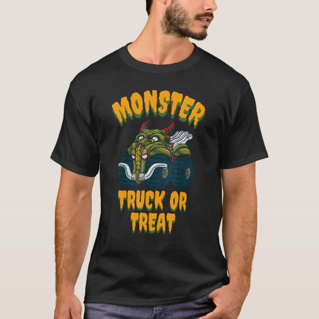 Camiseta Monstro De Halloween Ou Tratar Crianças De Goblin (Frente)