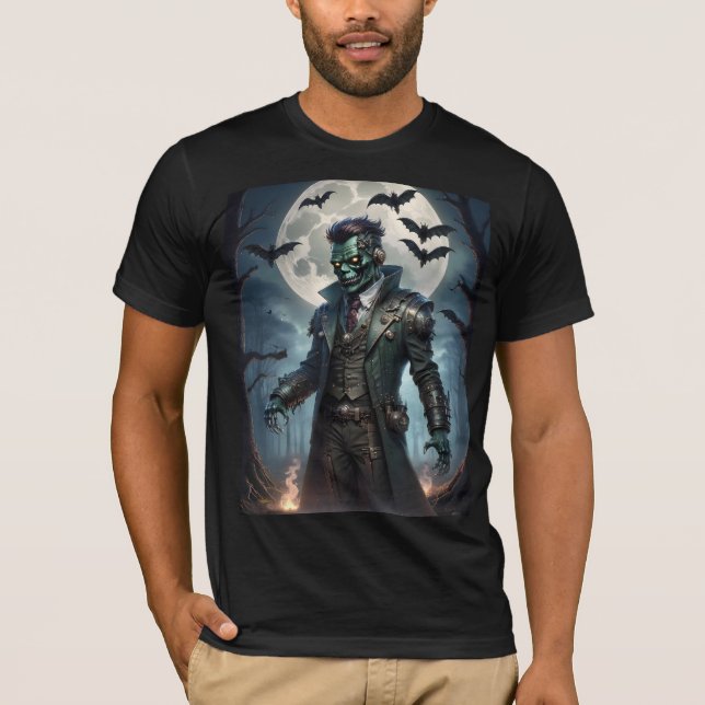 Camiseta Monstro de Halloween Steampunk Frankenstein (Frente)
