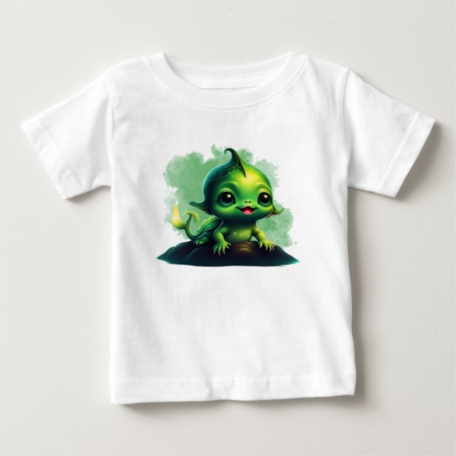 Camiseta Monstro de Peixe Bebê Sorridente (Frente)