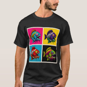 Camiseta Monstro de Peixe Vibrante de Olhos X Arte Pop