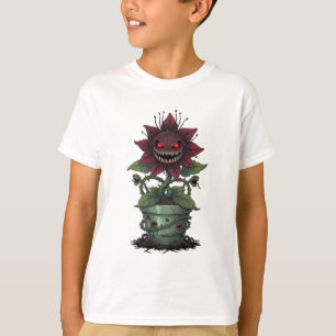 Camiseta Monstro de Planta Carnívora Assustador para Crianç