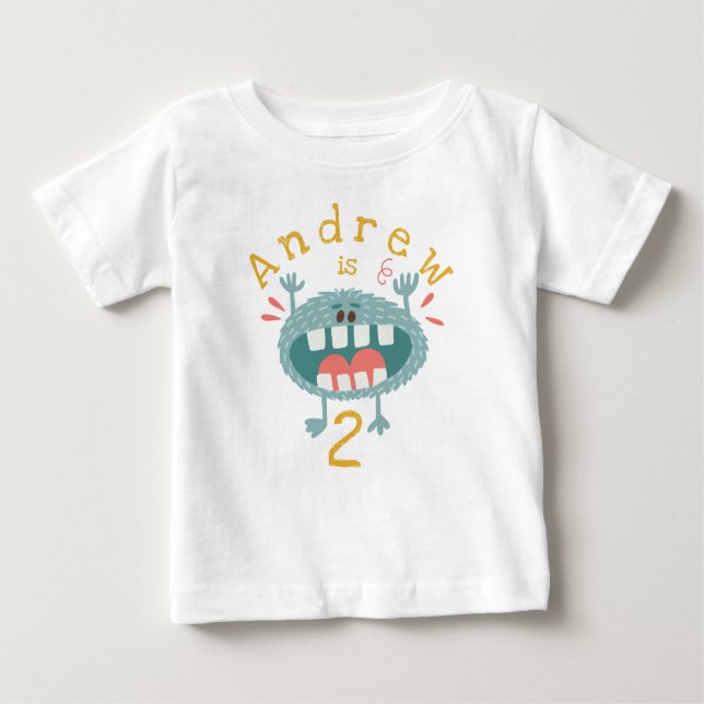 Camiseta Monstro de Teal Cute Personalizável (Frente)