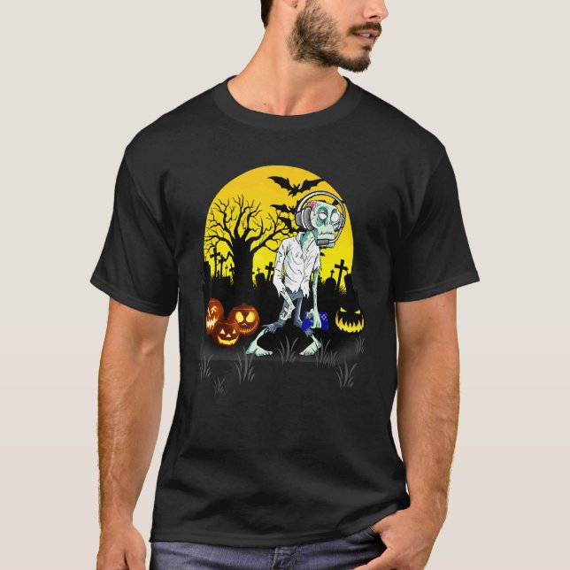 Camiseta Monstro de Vídeo Game Zumbi de Halloween para Game (Frente)