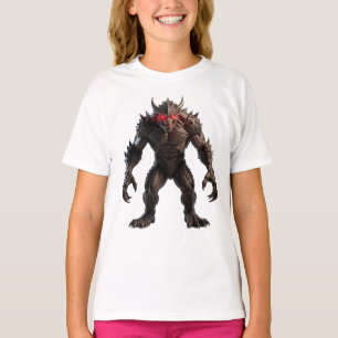 Camiseta Monstro Demônio Sombrio com Olhos Vermelhos Brilha