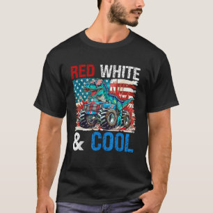 Camiseta Monstro Dinossauro Caminhão Dino 4 De Julho Boys A