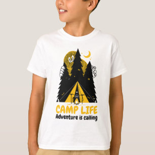 Camiseta Monstro Divertido de Acampamento – Aventura na Vid