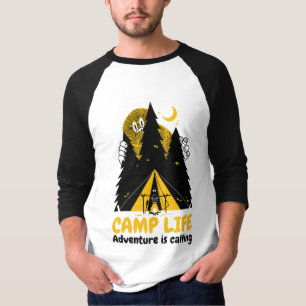 Camiseta Monstro Divertido de Camping – Aventura na Vida no