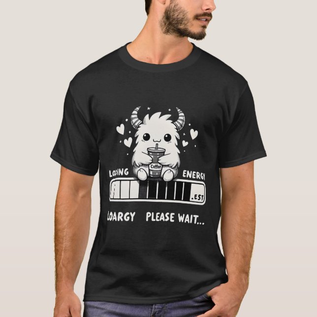 Camiseta Monstro do Café: Carregando Energia (Frente)
