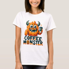 Camiseta Monstro do Café - Engraçado Manhã
