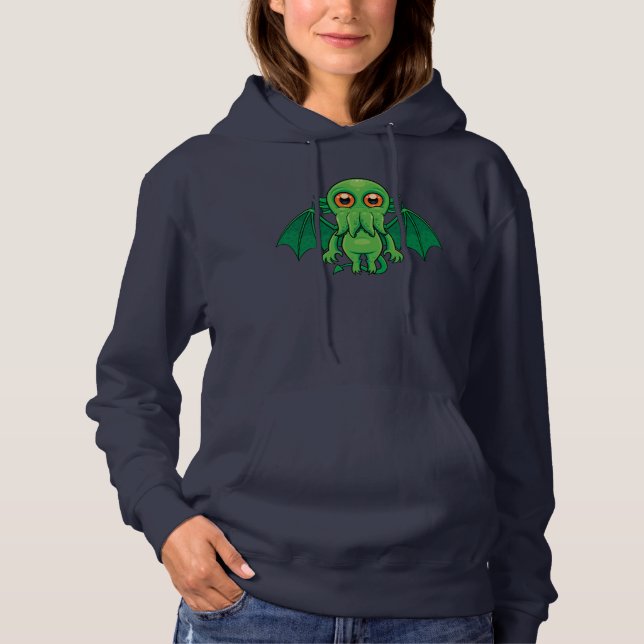 Camiseta Monstro do Cthulhu Verde Bonito (Frente)