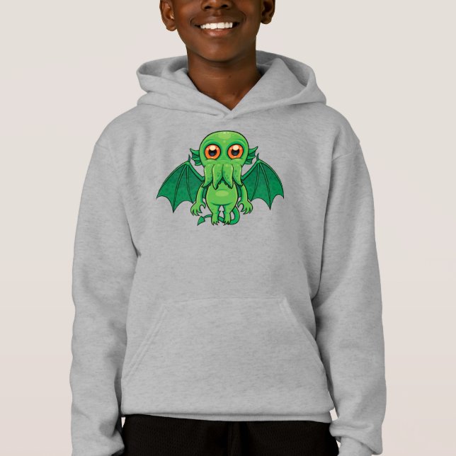 Camiseta Monstro do Cthulhu Verde Bonito (Frente)