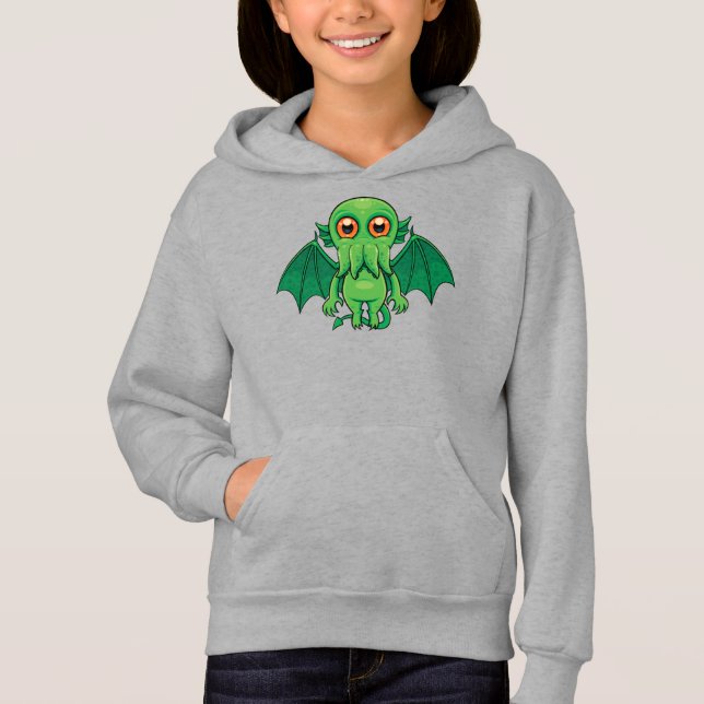 Camiseta Monstro do Cthulhu Verde Bonito (Frente)