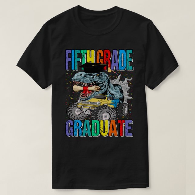 Camiseta Monstro do Formando de 5º grau Dinossauro T-rex (Frente do Design)