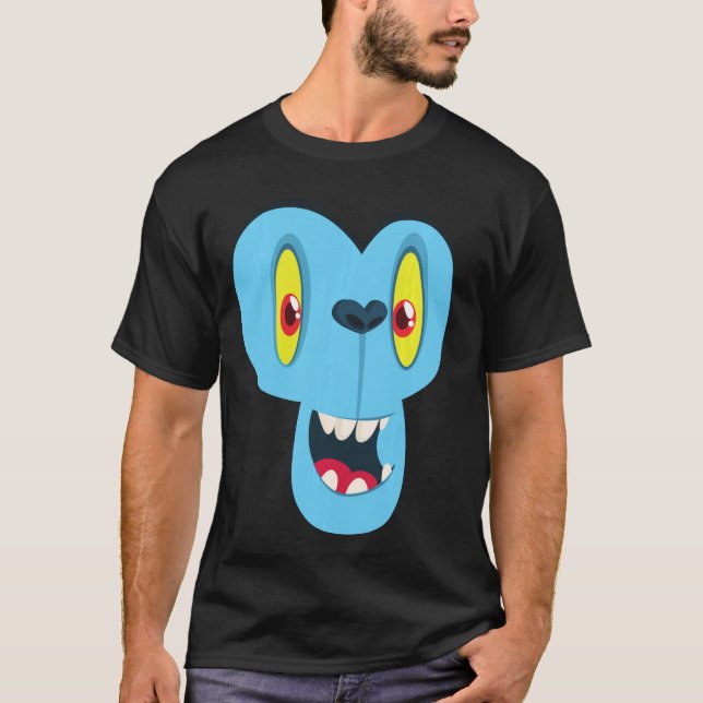Camiseta Monstro do Macaco Rosto das Mulheres Hallowee (Frente)