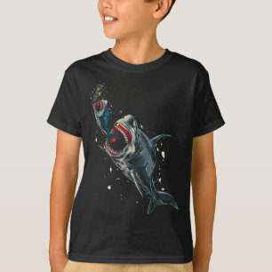 Camiseta Monstro do Mar do Oceano Caçando Megalodon Scuby D