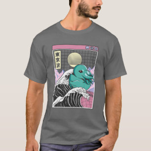 Camiseta Monstro do Mar Duque Kanagawa Wave Anime Kawaii
