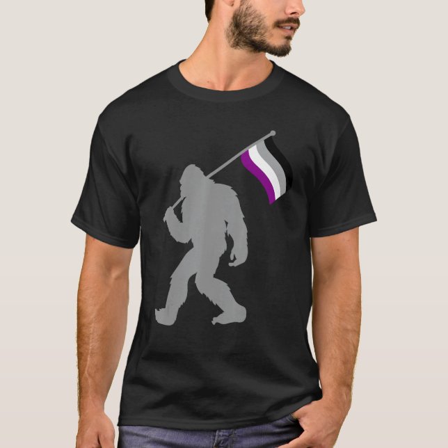 Camiseta Monstro do Sinalizador do Orgulho de Asexualidade  (Frente)