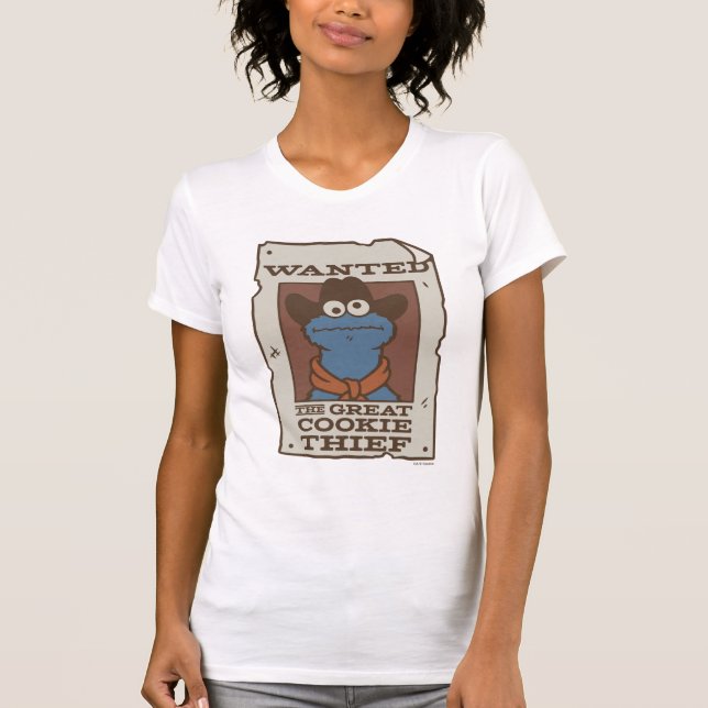 Camiseta Monstro dos Biscoitos | Cartaz de Procurado (Frente)