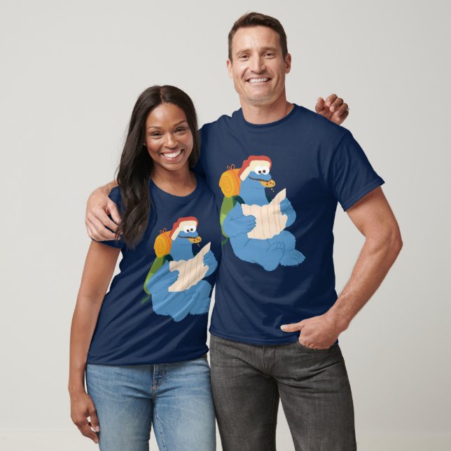 Camiseta Monstro dos Biscoitos Lendo um Mapa (Unissex)