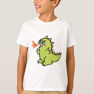 Camiseta monstro dragãozinho verde de fogo fofo