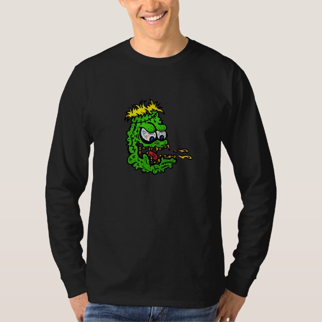 Camiseta Monstro engraçado do vômito - monstro vomitando -  (Frente)