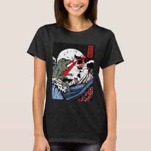 Camiseta Monstro Japonês Kaiju vs Olho de Gato a Laser Gran