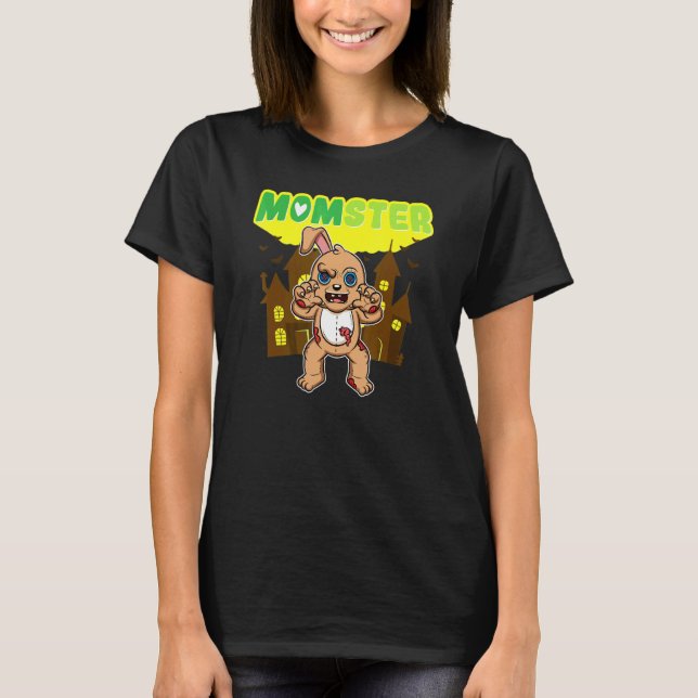 Camiseta Monstro Mãe Monstro Assustador Dia das Bruxas Mamã (Frente)