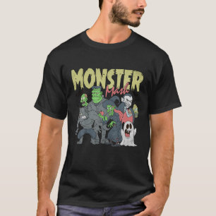 Camiseta Monstro Mash Retro Halloween Monstro Engraçado Spo