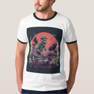 Camiseta Monstro Pescador Zumbi da Colheita do Pântano