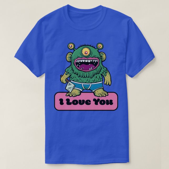 Camiseta Monstro Romântico do Amor Verde (Frente do Design)