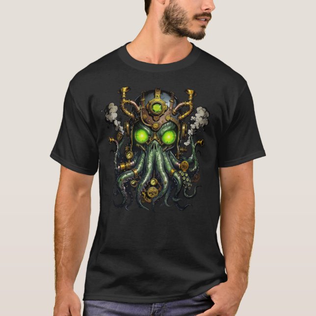Camiseta monstro Steampunk Cthulhu (Frente)
