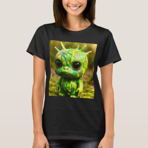Camiseta Monstro verde da goa - Impressão de uma tela branc