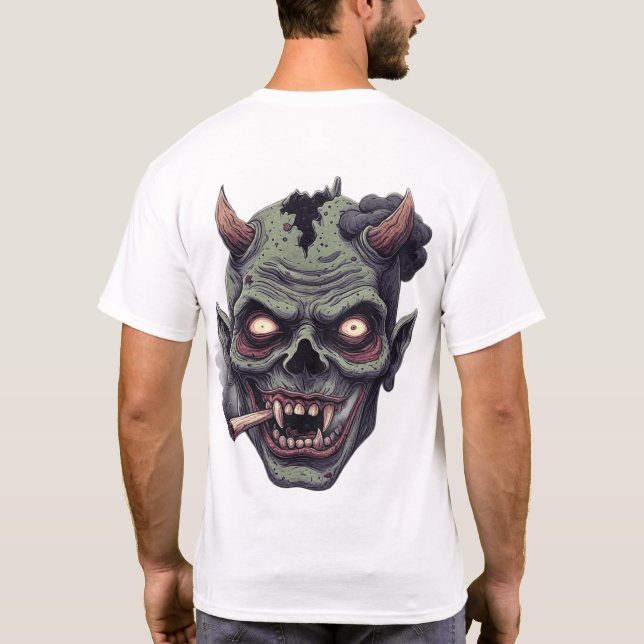Camiseta Monstro Verde de Chifre Graphi (Verso)