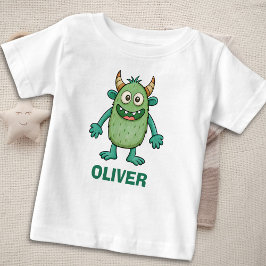 Camiseta Monstro Verde Fofo Personalizado