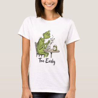 Camiseta Monstro Verde Mal-Humorado Café da Manhã Muito Ced