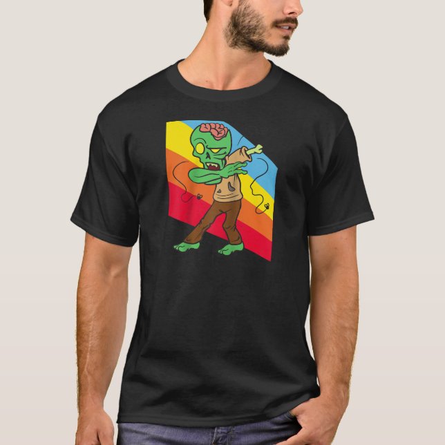 Camiseta Monstro Zombie Dabbing Dab Dancing Costum Hallowee (Frente)