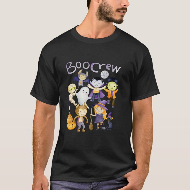Camiseta Monstros da Tripulação Boo Vamire Bat Witch Fantas (Frente)