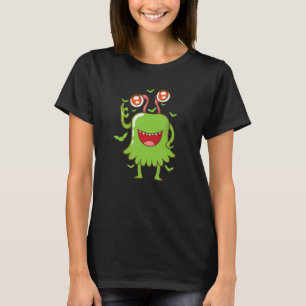 Camiseta Monstros De Halloween Com Olhos E Morcegos