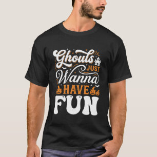 Camiseta Monstros de Halloween Só Querem se Divertir Design