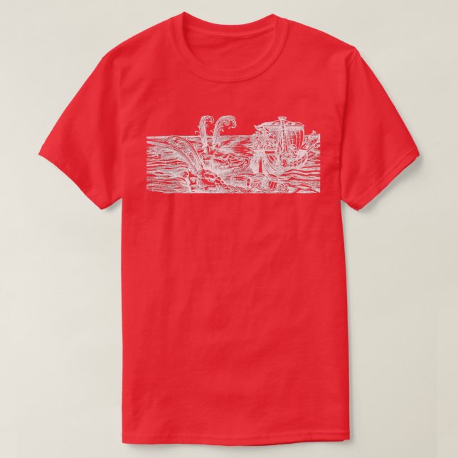 Camiseta Monstros do Mar Duas Baleias Brancas (Frente do Design)