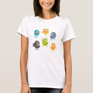 Camiseta Monstros engraçados fofos